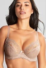 Image of NWT PANACHE ANA PLUNGE LACE BRA VINTAGE PINK SIZE 32J FITS 32HH £37