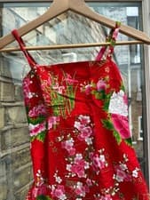 Image of Girl's pink and red floral dress - New
