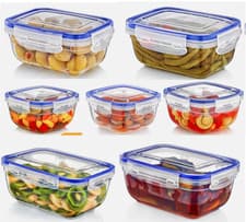 Image of 4 x Airtight Food Storage Containers- Set-Seal Lock with lids+BPA Free