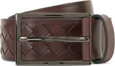 Image of Boss Mens Carmello Brown Leather Belt Size 100cm ( Fits 36”) New RRP £119