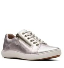 Image of Clarks Nalle Lace Ladies platinum Leather Shoes UK Size 3 E EU 35.5