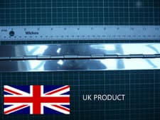 Image of Stainless Steel Piano Hinge 50mm / 2" Open Width Undrilled UK Product 1.2mm g