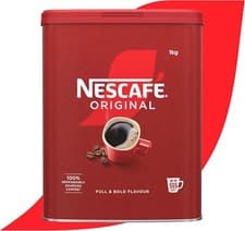 Image of Nescafe Original Granules 1kg Smoother 555 Cup Instant Coffee Granules, Office.