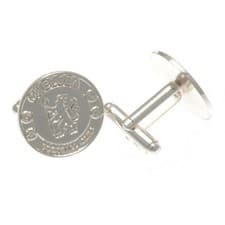 Image of Chelsea FC Crest Silver Plated CufflinksOne Size Silver BS6358