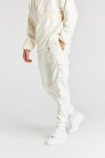 Image of SikSilk Mens Ecru Polar Fleece Relaxed Joggers Extra Small 28" Waist