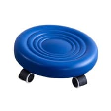 Image of Low Rolling Stool Footrest with Wheels PU Leather Mini Stools Chair Low Rolling