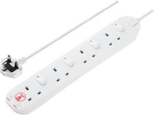 Image of Masterplug 4Socket Power Surge Protected Extension Lead with 4 individual switch