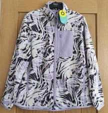 Image of M&S Thermal Printed Zip Up Funnel Neck Fleece Jacket UK 18
