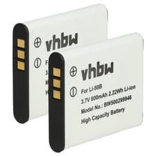 Image of 2x Battery for Pentax D-Li92 600mAh