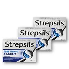 Image of 3 x 24 Strepsils Sore Throat & Cough 72 Lozenges