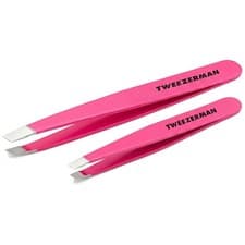 Image of Tweezerman Eyebrow Tweezers Professional Hair Plucker Pink Set Large & Mini