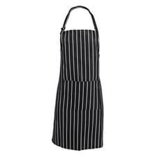 Image of Catering Chef Cooks Butchers Bistro BBQ Apron Striped Cooking Baking Bib Pocket