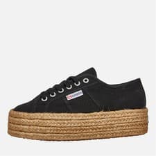Image of Superga Womens 2790 Rope Canvas Trainers Black