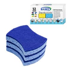 Image of 10 large sponge scourers professional heavyduty catering washing up scouring pad