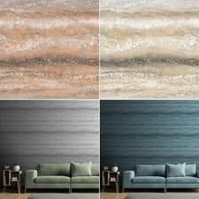 Image of Muriva Semper Marble Wallpaper Ombre Horizontal Stripes Metallic - 5 Colours