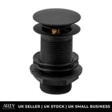 Image of Black Unslotted Basin Waste - Standard 1.1/4" Connection - Arty Bathrooms