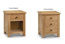 Image of Julian Bowen Marlborough Oak Bedside Table/Nightstand/Bedside Cabinet Chest