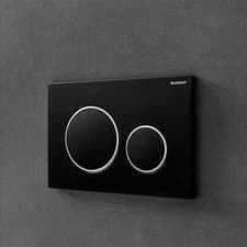 Image of Geberit Sigma 20 Dual Flush Plate Matt Black / Gloss Chrome 115.882.14.1