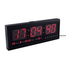 Image of Large Digital Big Jumbo LED Wall Timer Alarm Battery Clock With Calendar Temp