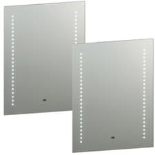 Image of 2 PACK IP44 LED Bathroom Mirror 60cm x 50cm Vanity Light Motion Switch & Shaver