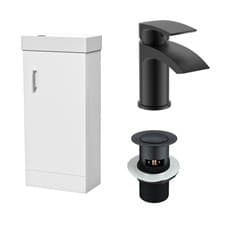 Image of 400mm Cloakroom Vanity Basin Unit, Mono Mixer Tap, Overflow & Waste