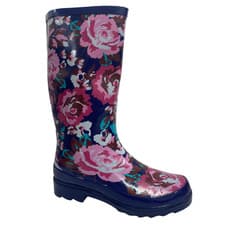 Image of Womens Rubber Floral Wellies Winter Waterproof Wellington Welly Boots UK4-8