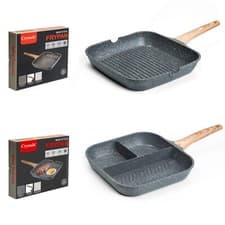 Image of Griddle Grill Pan Non-Stick Marblestone Forged Aluminium Induction Safe