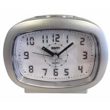 Image of BEEP ALARM CLOCK 9CM IN SILVER NIGHT LIGHT WITH SWEEPING SECONDS HAND