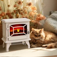 Image of Freestanding 2000W Electric Fireplace Stove with Log Burner Flame Effect Fire