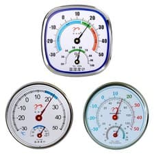 Image of Updated Analog Thermometer Dial Temperature Humidity Monitor Used for Room Temp