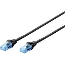 Image of Digitus DK-1512-010/BL Network cable patch lead CAT 5e U/UTP 1m Black