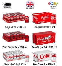 Image of Coca-Cola Original Taste 24 x 330ml Cans – Full Case – Fast Free UK Delivery