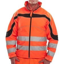 Image of Beeswift Eton Hi-Vis Soft Shell Jacket Windproof Fleece Adjustable Cuffs