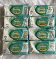 Image of 8 x Pampers Harmonie New Baby Wipes Plastic Free Packs of 46 Wipes