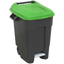 Image of 100 Litre Capacity Wheelie Bin with Foot Pedal - Two 200mm Wheels - Green