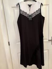 Image of DKNY Black And White Lace Detail Dress Size UK Small BNWT 