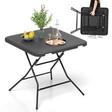 Image of Compact Foldable Square Table 80cm with Durable HDPE Surface and Anti-scratch