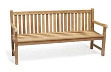 Image of Teak Outdoor 4 Seater Bench - York range - 1.8m
