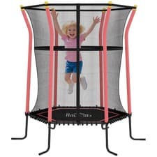 Image of HOMCOM 5.4FT Kids Trampoline w/ Enclosure Indoor Outdoor for 3-10 Years Red