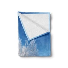 Image of Winter Soft Flannel Fleece Throw Blanket Snow Covered Alone Tree