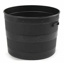 Image of BLACK PLASTIC PLANTER PLANT POT TUB GARDEN PATIO OUT OR INDOOR BARREL FLOWER POT