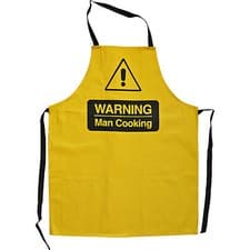 Image of Warning! Man Cooking apron - Funny novelty kitchen pinny gift for him her