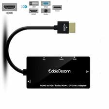 Image of CableDeconn HDMI to HDMI/ DVI/ VGA 4K 4-in-1 Adapter w/ Audio Output Converter