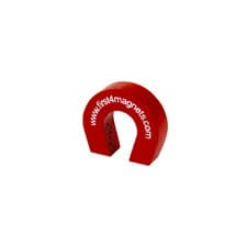 Image of Pocket Size Red Alnico Horseshoe Magnet - 25.4mm x 28.5mm x 8mm - 1.5kg Pull