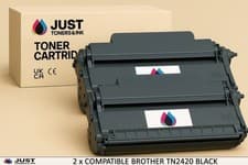 Image of 2 Compatible Brother TN2420 Black Toner Cartridges for HL-L2350DW HL-L2375DW