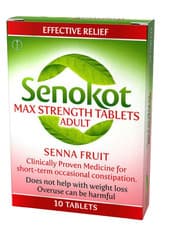 Image of Senokot Max Strength Natural Constipation Relief Tablets Adult.   4 X 10 Tablets
