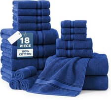 Image of Luxury Bath Towels Set Egyptian Cotton Soft Face Hand Jumbo Bath Sheets 600 GSM
