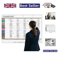 Image of 2026 Horizontal Yearly Planner A1 - Shaded Weekends & Ample Space for Notes