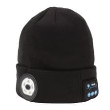 Image of Draper Smart Wireless Rechargeable Beanie with LED Head Torch USB Black 28346