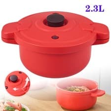 Image of Microwave Pressure Cooker 2.3L with Lid No Fire for Vegetables Small Easy Clean